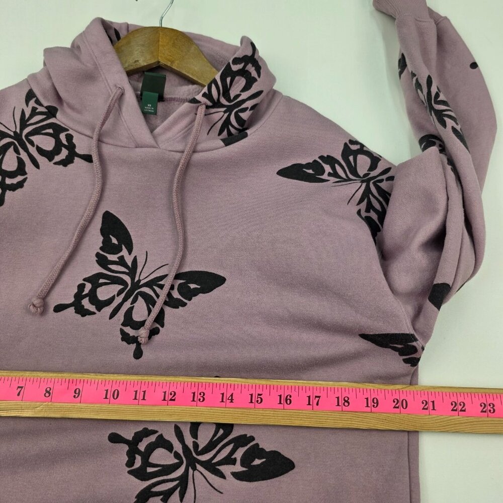 Women's Wild Fable‎ Hoodie Sweatshirt Mauve Butterfly Purple Size XS Pocket - Picture 10 of 13
